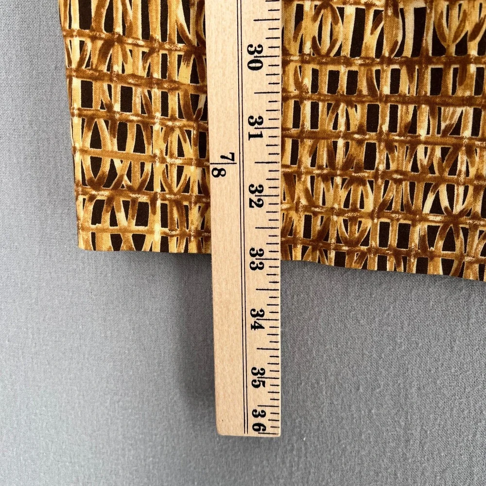 CHETTA B Vintage Dress Womens 4 Tan Brown Cotton Square Neck Sleeveless Sheath - Picture 16 of 16